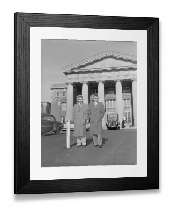 Framed Print : Richard Herrick and His Twin Leaving Hospital Framed Print : Richard Herrick and His Twin Leaving Hospital
