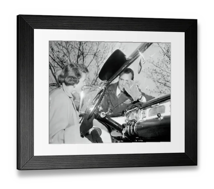 Framed Print : Vice President Richard Nixon Working at Gas Station Framed Print : Vice President Richard Nixon Working at Gas Station