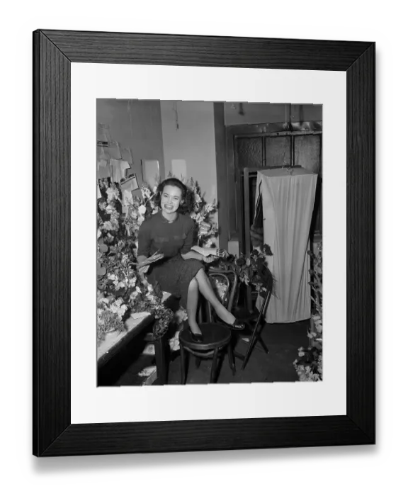 Framed Print : Gloria Vanderbilt Sitting in Her Dressing Room Framed Print : Gloria Vanderbilt Sitting in Her Dressing Room