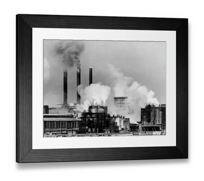 Framed Print : Smoke Rising from Factory Smokestacks Framed Print : Smoke Rising from Factory Smokestacks