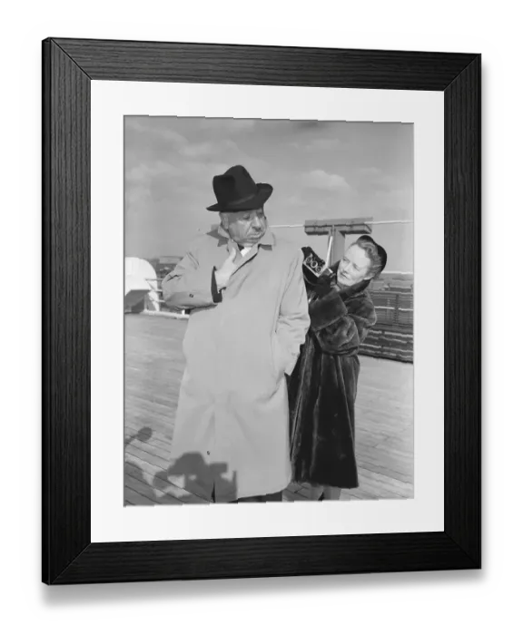 Framed Print : Portrait of Alfred Hitchcock With His Wife Framed Print : Portrait of Alfred Hitchcock With His Wife