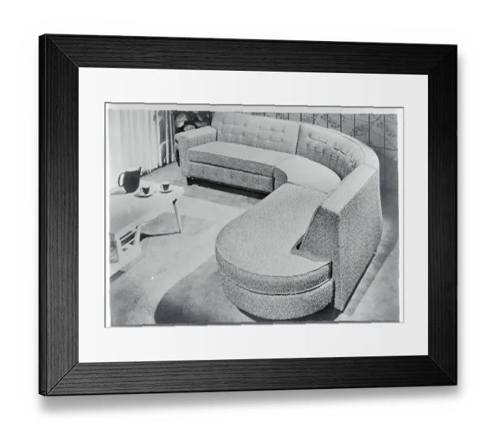 Framed Print : A Three Piece Sectional Sofa