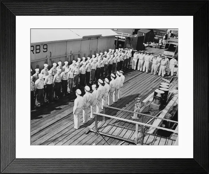 Framed Print : Officers and Crewmen Lining Up Framed Print : Officers and Crewmen Lining Up