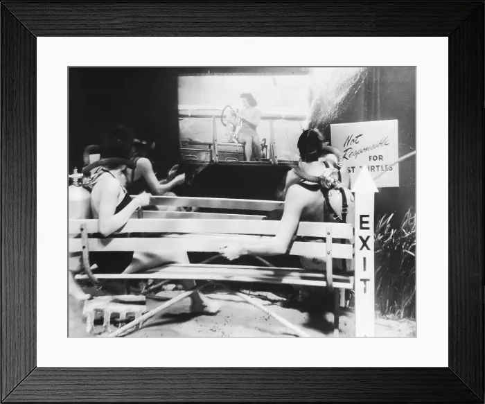Framed Print : Underwater Movie Theater Framed Print : Underwater Movie Theater