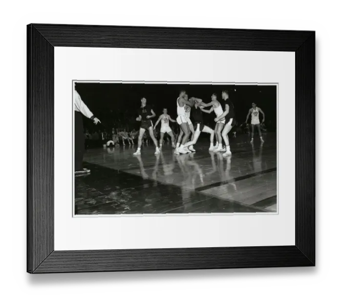 Framed Print : College Basketball Players on Court Framed Print : College Basketball Players on Court