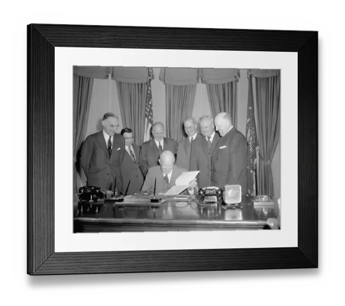 Framed Print : President Eisenhower and Advisory Committee on Highways Framed Print : President Eisenhower and Advisory Committee on Highways
