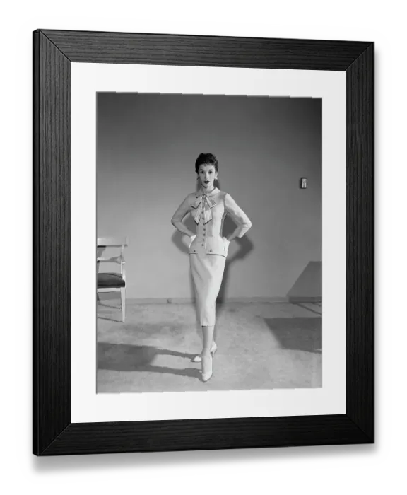 Framed Print : Woman Modeling a Suit Framed Print : Woman Modeling a Suit
