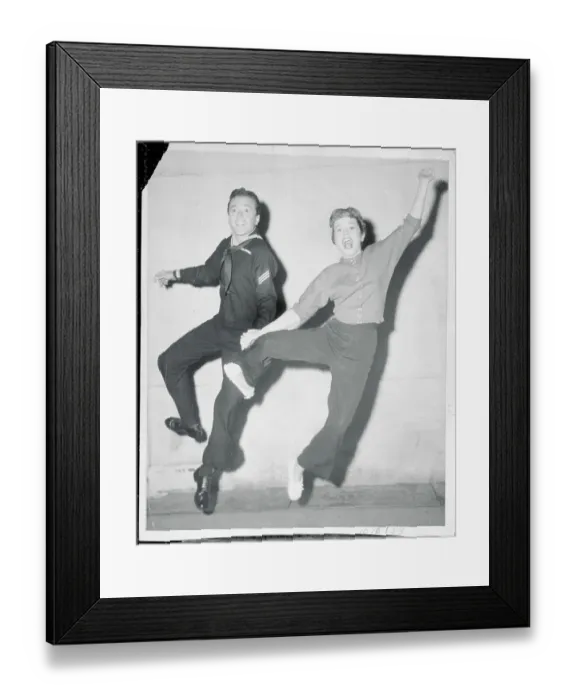Framed Print : Vic Damone and Debbie Reynolds Dancing a Routine Framed Print : Vic Damone and Debbie Reynolds Dancing a Routine