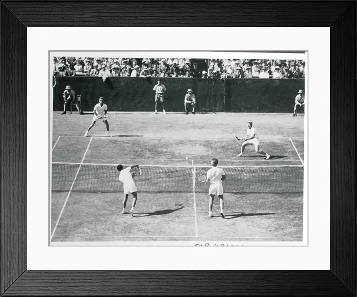 Framed Print : Vic Seixas and Tony Trabert Playing Tennis Against an Australian Team Framed Print : Vic Seixas and Tony Trabert Playing Tennis Against an Australian Team