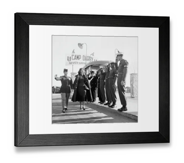 Framed Print : Sophia Loren Arriving at Army Base Framed Print : Sophia Loren Arriving at Army Base