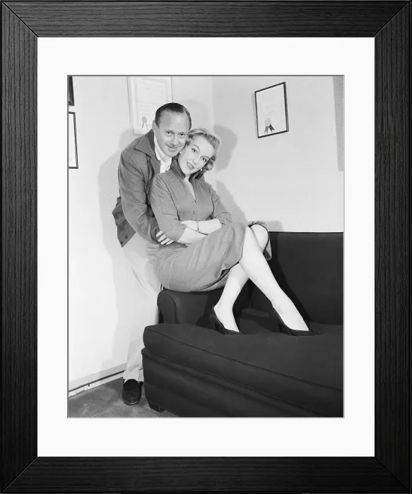 Framed Print : Jack Benny Posing with Leigh Snowden Framed Print : Jack Benny Posing with Leigh Snowden