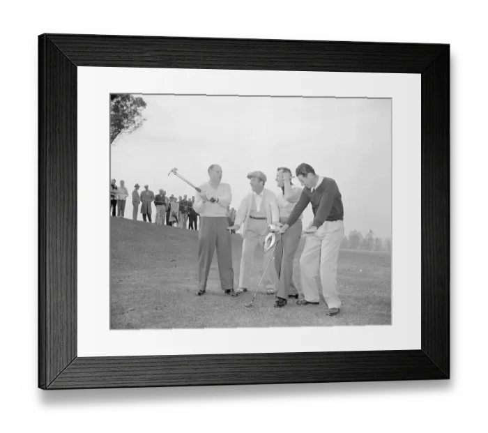 Framed Print : Leo Durocher Playing Golf with Colleagues Framed Print : Leo Durocher Playing Golf with Colleagues