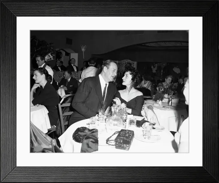 Framed Print : John Wayne and Wife Pilar at El Morocco Framed Print : John Wayne and Wife Pilar at El Morocco
