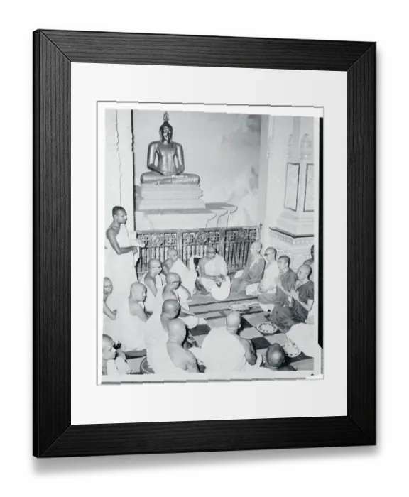 Framed Print : Buddhist and Sinhalese Monks Praying Framed Print : Buddhist and Sinhalese Monks Praying