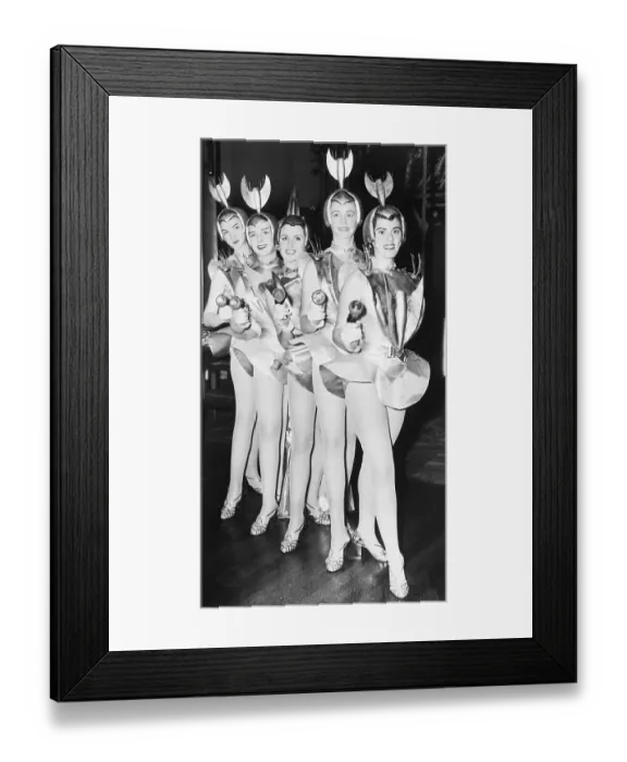 Framed Print : Women Wearing Space Costumes at Party Framed Print : Women Wearing Space Costumes at Party
