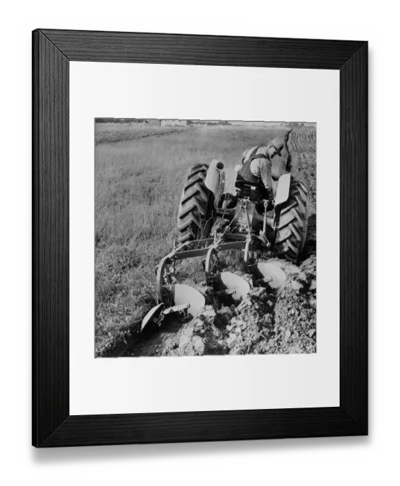 Framed Print : View of Man Using New Ford Tractor Framed Print : View of Man Using New Ford Tractor