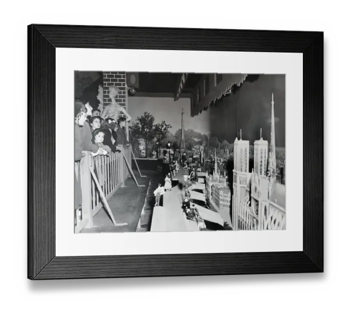 Framed Print : People Admiring a City Model of Paris Framed Print : People Admiring a City Model of Paris