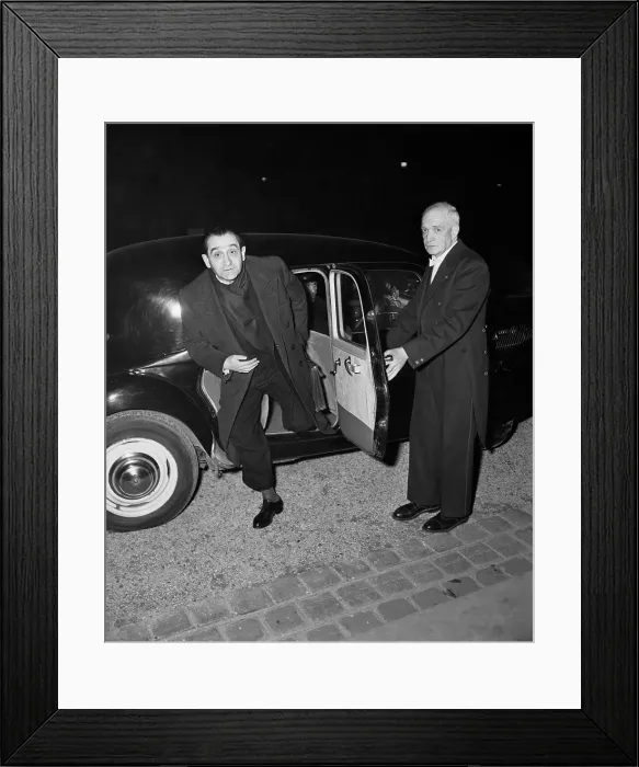 Framed Print : Pierre Mendes-France Stepping Out of His Car Framed Print : Pierre Mendes-France Stepping Out of His Car