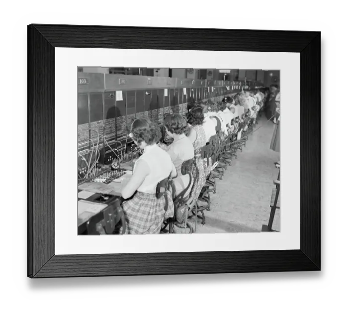 Framed Print : Row of Switchboard Operators Framed Print : Row of Switchboard Operators