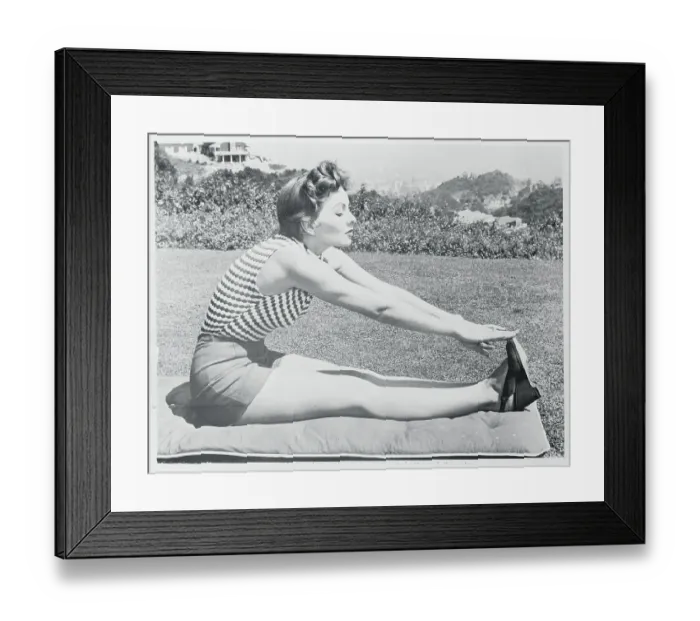 Framed Print : Jeanne Crain Stretching Framed Print : Jeanne Crain Stretching