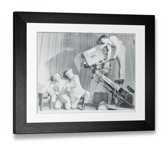 Framed Print : J.C. Olsen Filming Ole Olsen and Chic Johnson Framed Print : J.C. Olsen Filming Ole Olsen and Chic Johnson