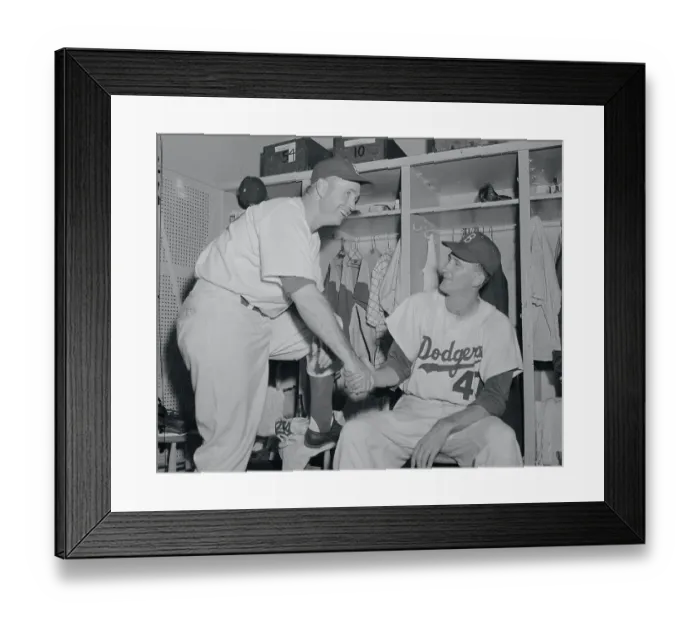 Framed Print : Walt Alston Shaking Hands with Roger Craig Framed Print : Walt Alston Shaking Hands with Roger Craig