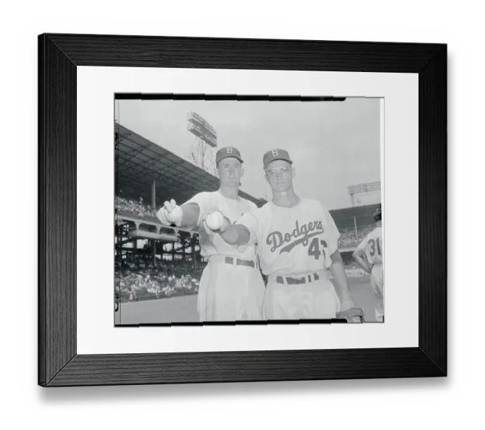Framed Print : Roger Craig and Don Bessent Holding Baseballs Framed Print : Roger Craig and Don Bessent Holding Baseballs