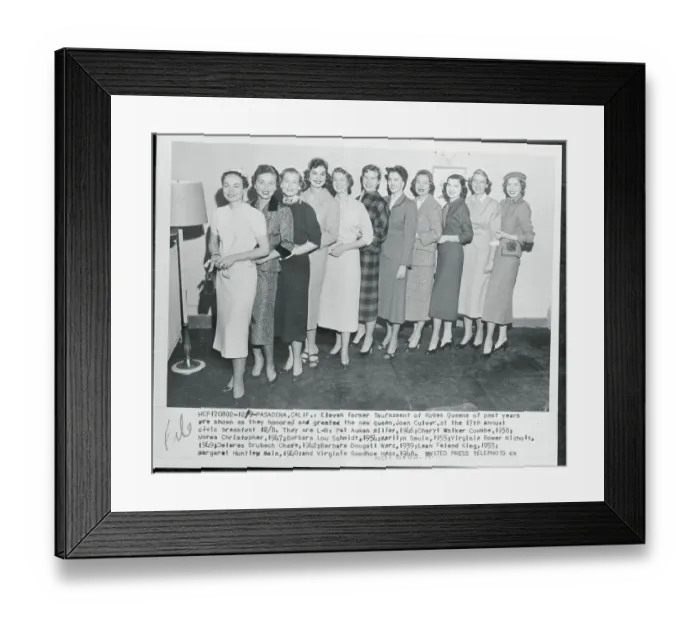 Framed Print : Former Tournament Rose Queens Posing with Newest Winner Framed Print : Former Tournament Rose Queens Posing with Newest Winner