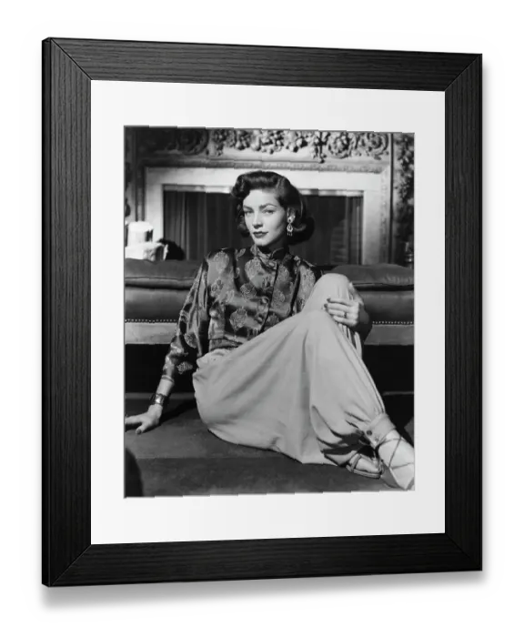 Framed Print : Lauren Bacall Seated Framed Print : Lauren Bacall Seated