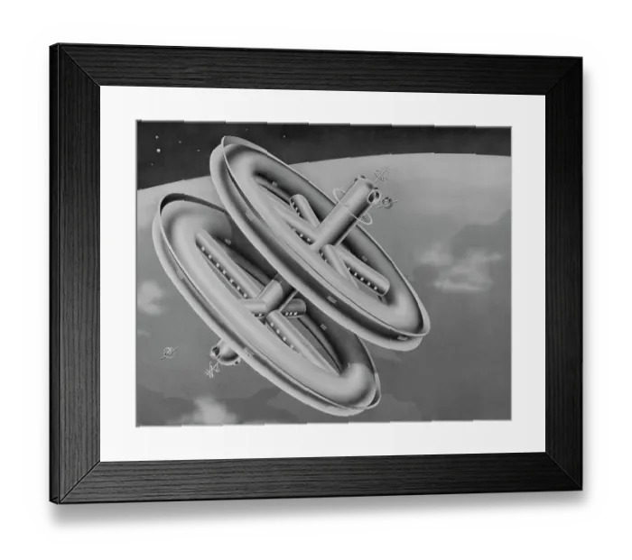 Framed Print : Design of Space Stations Framed Print : Design of Space Stations