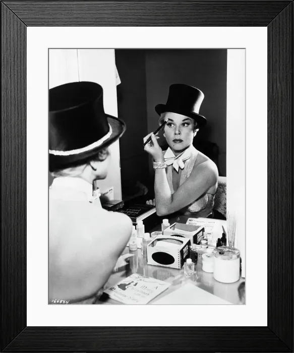 Framed Print : Doris Day Applying Makeup in Dressing Room Framed Print : Doris Day Applying Makeup in Dressing Room