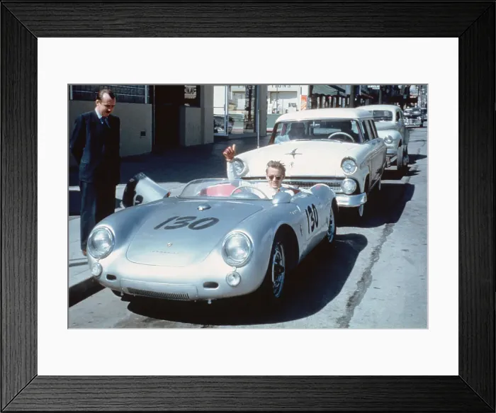 Framed Print : James Dean in a Sports Car Framed Print : James Dean in a Sports Car