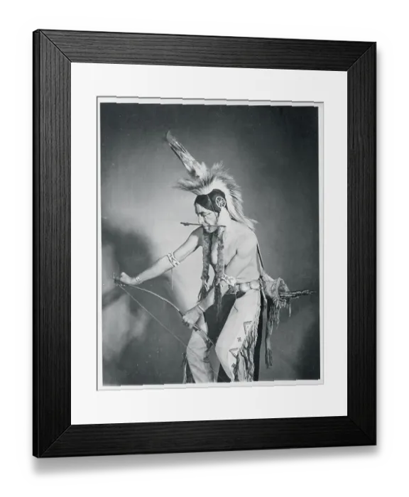 Framed Print : Native American Stringing a Bow Framed Print : Native American Stringing a Bow