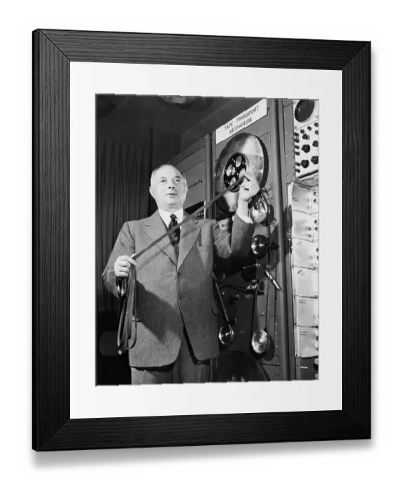 Framed Print : David Sarnoff at Light Amplifier Demonstration Framed Print : David Sarnoff at Light Amplifier Demonstration