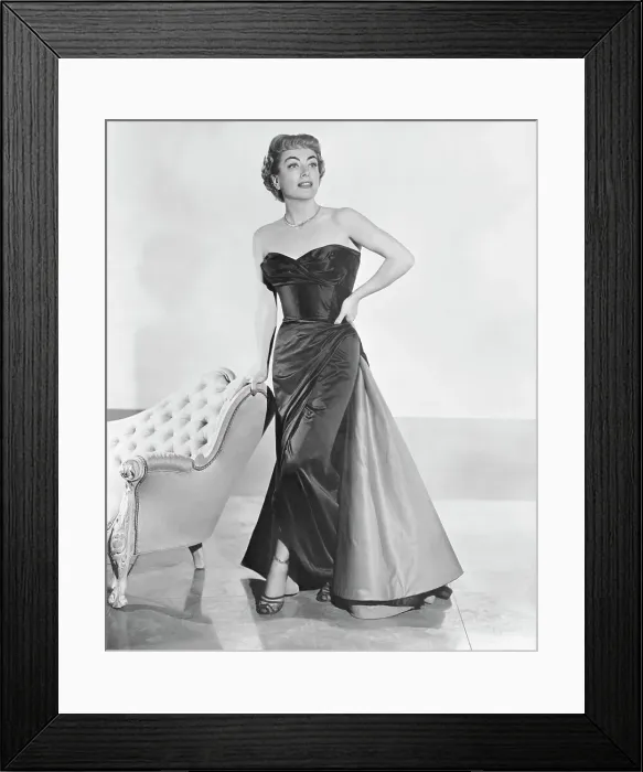 Framed Print : Joan Crawford Posing in Satin Gown Framed Print : Joan Crawford Posing in Satin Gown