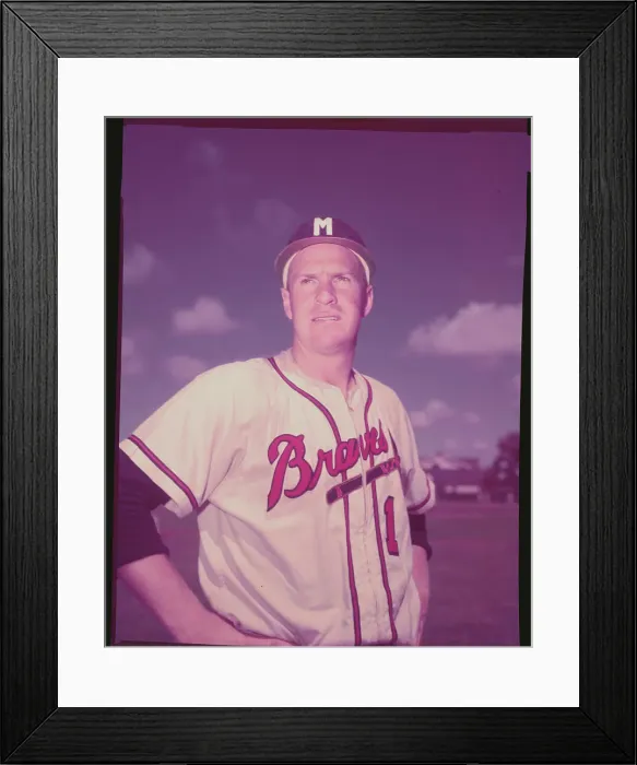Framed Print : Del Crandall Wearing Baseball Uniform Framed Print : Del Crandall Wearing Baseball Uniform