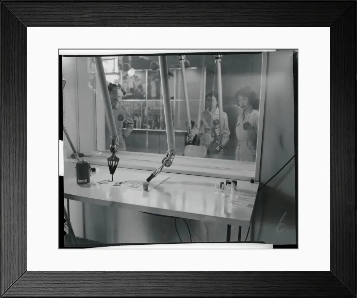 Framed Print : Worker Using Mechanical Machine Framed Print : Worker Using Mechanical Machine
