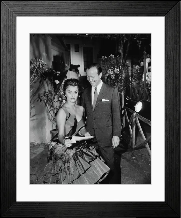 Framed Print : Sophia Loren and Vittorio De Sica on Set Framed Print : Sophia Loren and Vittorio De Sica on Set