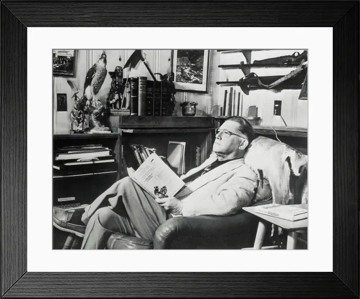Framed Print : Erle Stanley Gardner Reading a Book Framed Print : Erle Stanley Gardner Reading a Book