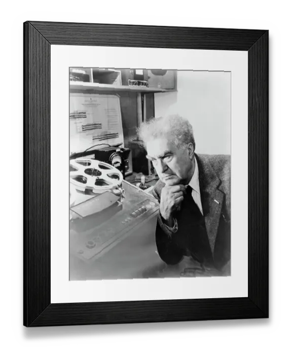 Framed Print : Edgard Varese Listening to His Poeme Electronique Framed Print : Edgard Varese Listening to His Poeme Electronique