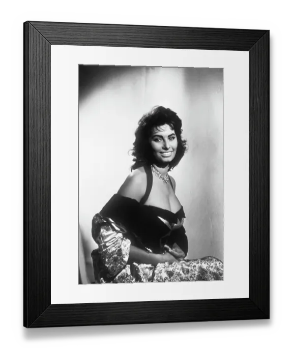 Framed Print : Portrait of Sophia Loren Smiling