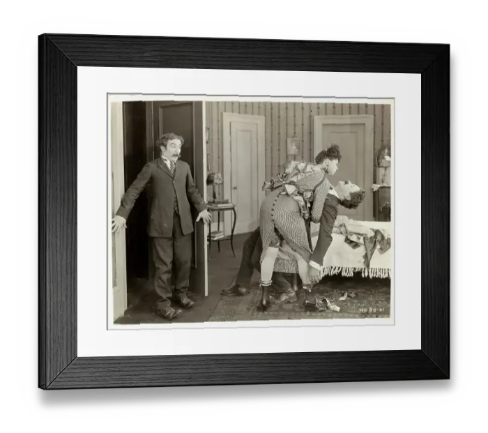 Framed Print : Early American Comedy Movie Scene Framed Print : Early American Comedy Movie Scene