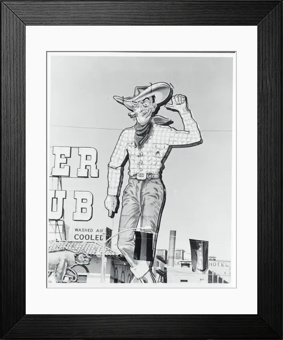Framed Print : Animated Cowboy Sign Framed Print : Animated Cowboy Sign