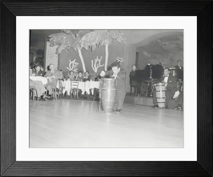 Framed Print : Midget Playing with Band at the El Morocco Framed Print : Midget Playing with Band at the El Morocco