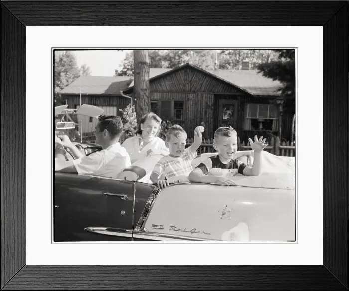 Framed Print : Family Riding In Convertible Framed Print : Family Riding In Convertible