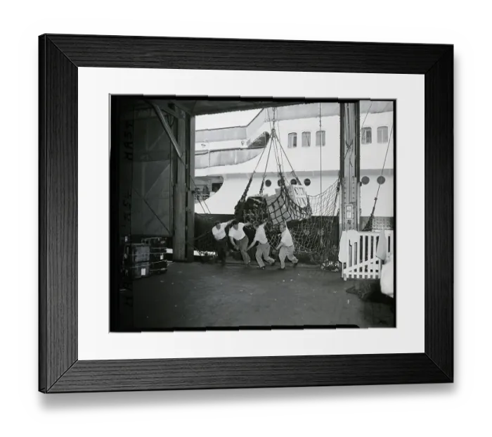Framed Print : Long Shoremen Pulling Net; Working Framed Print : Long Shoremen Pulling Net; Working
