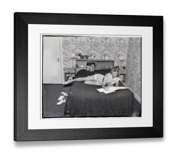 Framed Print : Teenager Studying In Her Bedroom