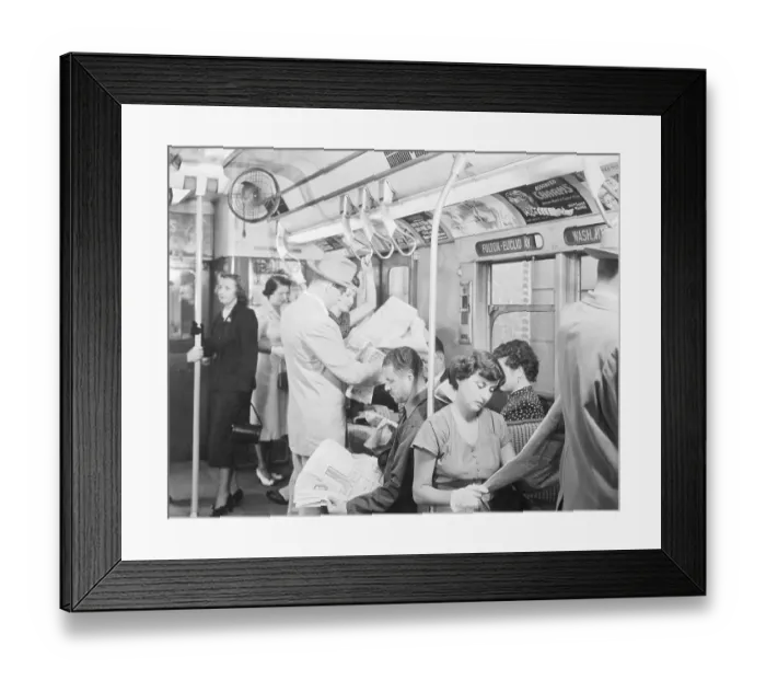 Framed Print : People Riding New York City Subway Framed Print : People Riding New York City Subway