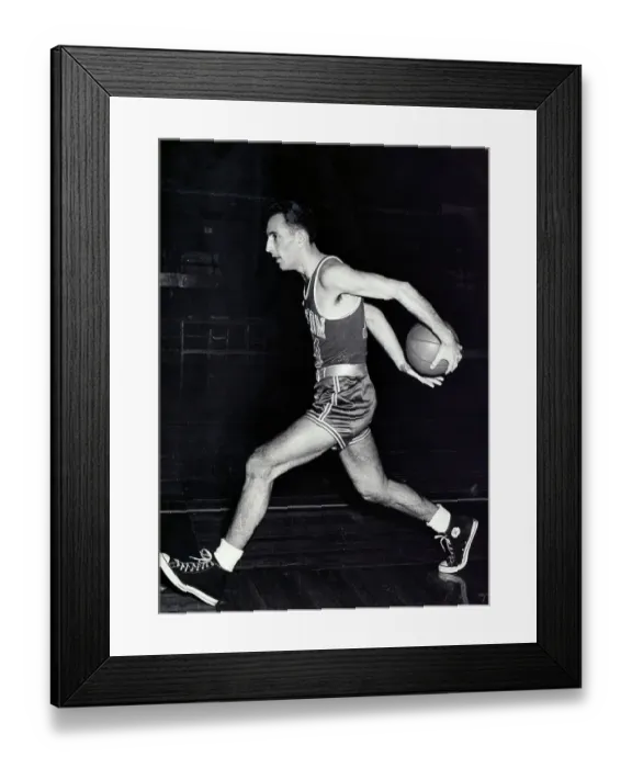 Framed Print : Bob Cousy Making a Skilled Move on Court Framed Print : Bob Cousy Making a Skilled Move on Court