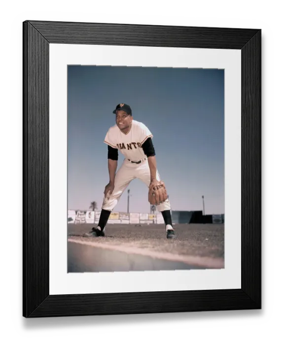 Framed Print : Willie Mays of NY Giants 1955 Framed Print : Willie Mays of NY Giants 1955